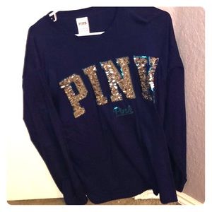 Large VS PINK BLUE SEQUIN TOP